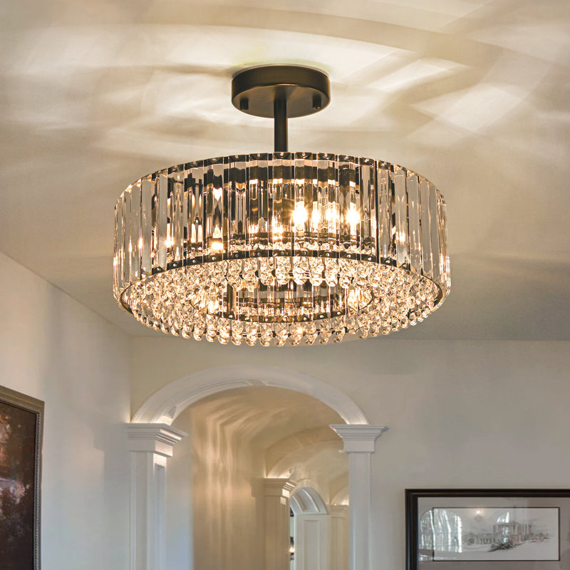 Irenej Semi Flush Mount, Black