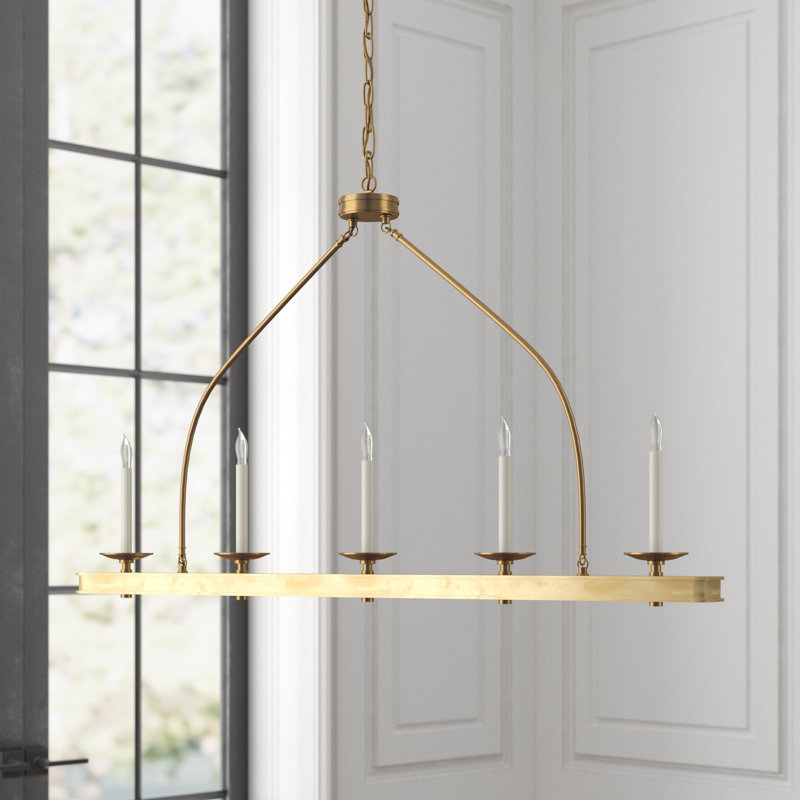 Chapman & Myers Launceton Large Linear Pendant, Antique Burnished Brass