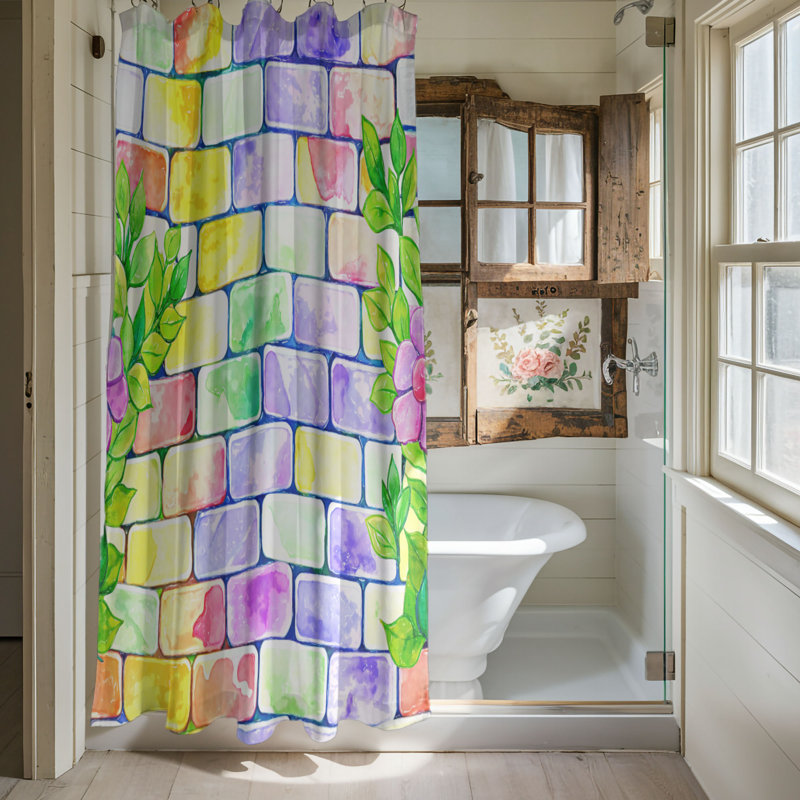 Brick Design - Premium Shower Curtain, 74"H x 71"W