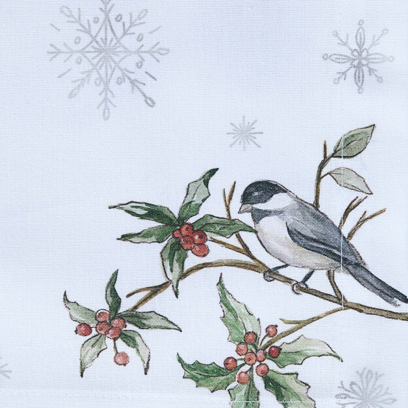  Ensemble de 4 serviettes de table Winter Harmony, Argent argent