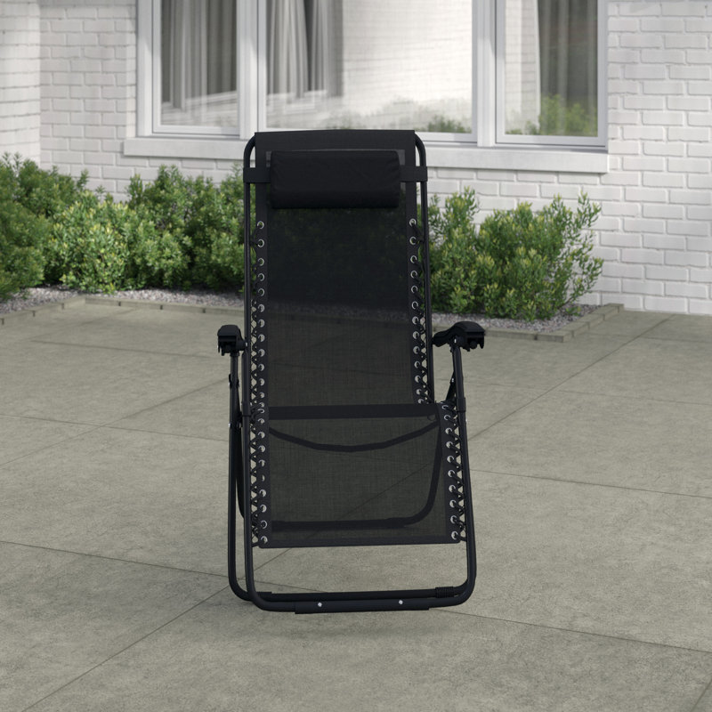 Potomac 90cm Long Reclining Single Chaise, Black