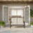 48" All-Weather Metal Loveseat 2 Seats Couch Sofa With Beige Cushions With Khaki Frame-1378583539-1378583308