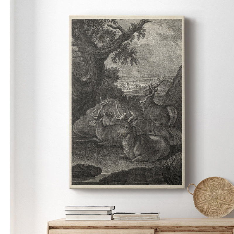 Woodland Deer V - peinture sur toile tendue, H 12 po x l 8 po x P 1,5 po