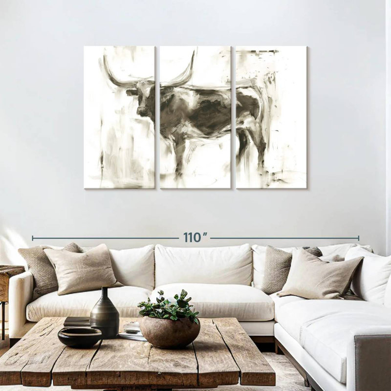 Brampt Longhorn Study I, 48" H x 74" W