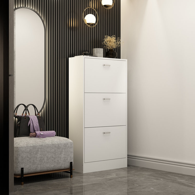 3 Drawers Shoe Cabinet, Black