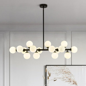 Jewellia 16 - Light Dimmable Bubble Glass Sputnik Modern Linear Chandelier