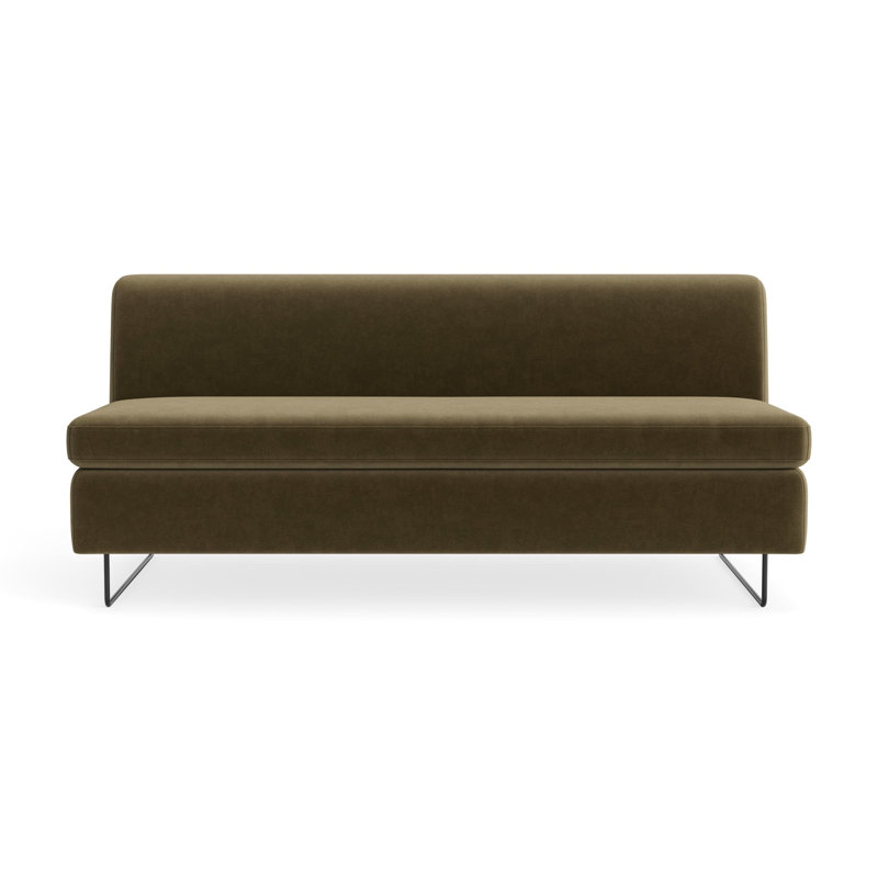 MTO - Clyde 67" Sofa w/ Black Legs, Moss Velvet