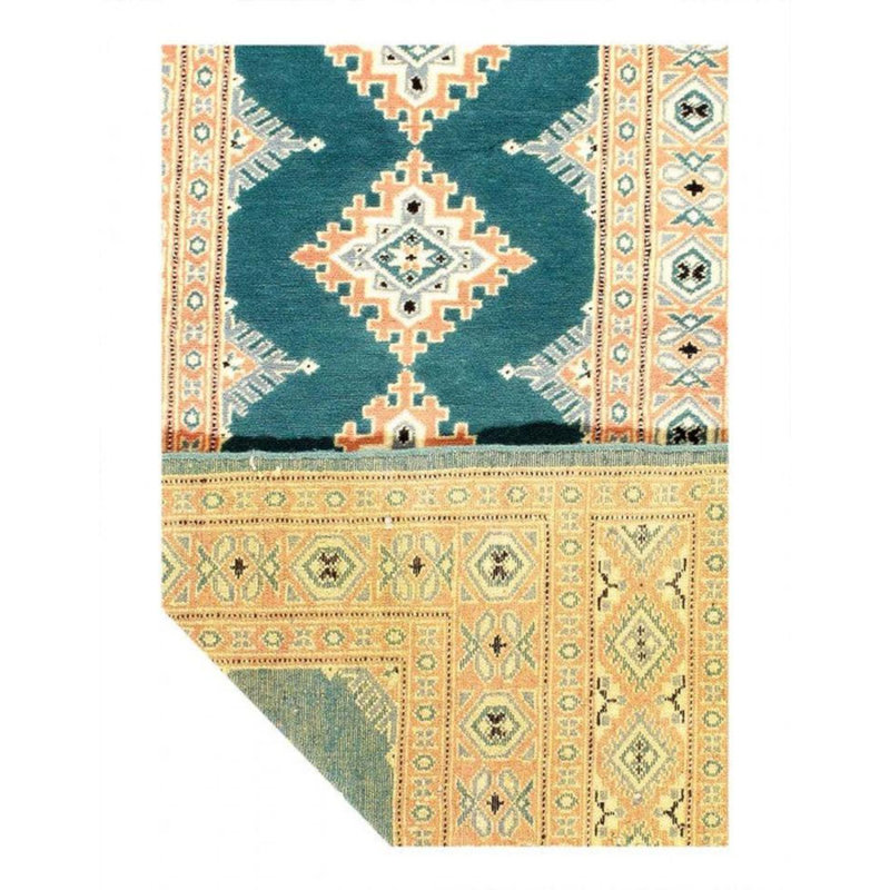 Hand Woven Cotton and Wool Oriental Area Rug
