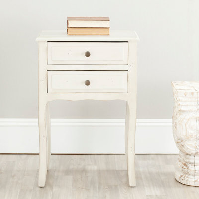 Elegant Faredo 19'' W Nightstand with 2 Drawers - French Style Wooden Classic End Table for Any Room