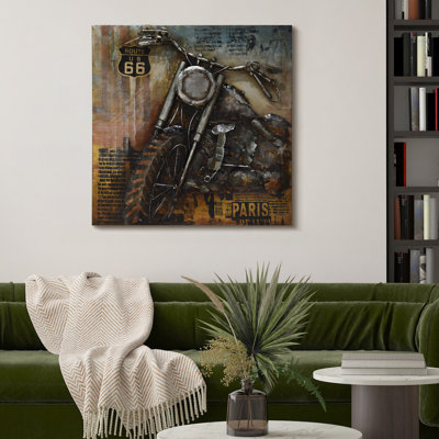 Motocyclette 1 par Primo - impression sur métal sans cadre