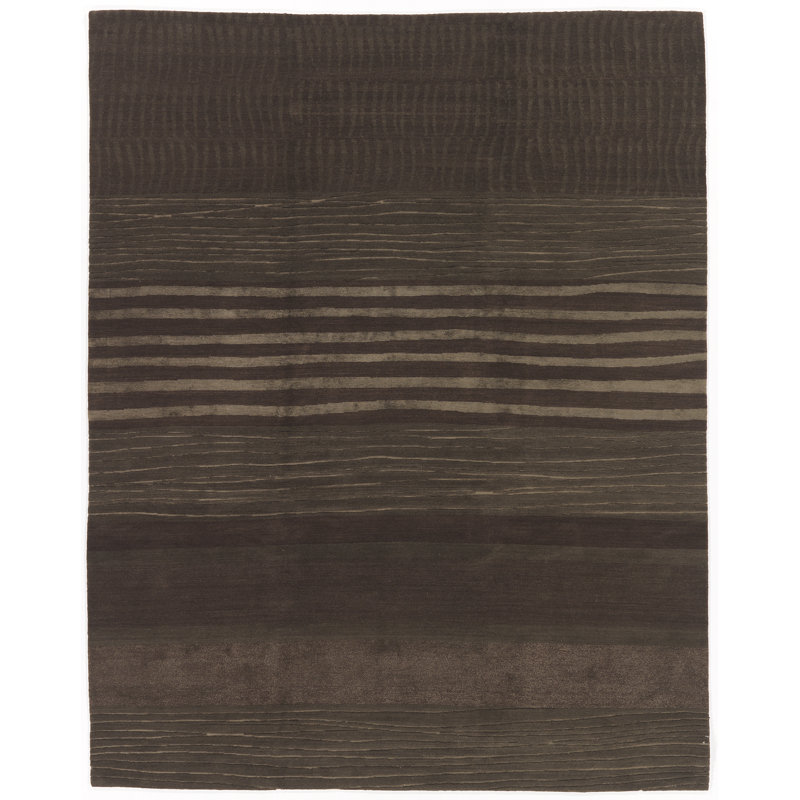 Rayon from Bamboo Hand-Knotted Area Rug in Chocolate, Rectangle 9' x 12'