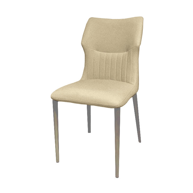 Algol 44cm H Velvet Upholstered Side Chair, Beige, Beige