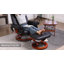 Fauteuil inclinable de massage en cuir chauffant avec repose-pieds-886313507