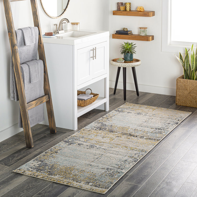 Peter Abstract Modern Marble Mustard Rug