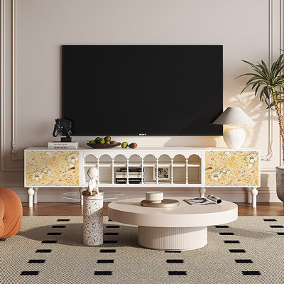 Meuble télé avec rangement peint français rétro