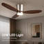 Ventilateur de plafond encastré 52 "avec lumières DEL et télécommande