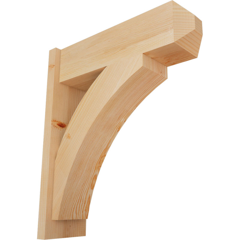 Persienne en bois rustique Thorton Craftsman, H 28 po x P 24 po, Sapin Douglas de 7 1/2 po (lisse)