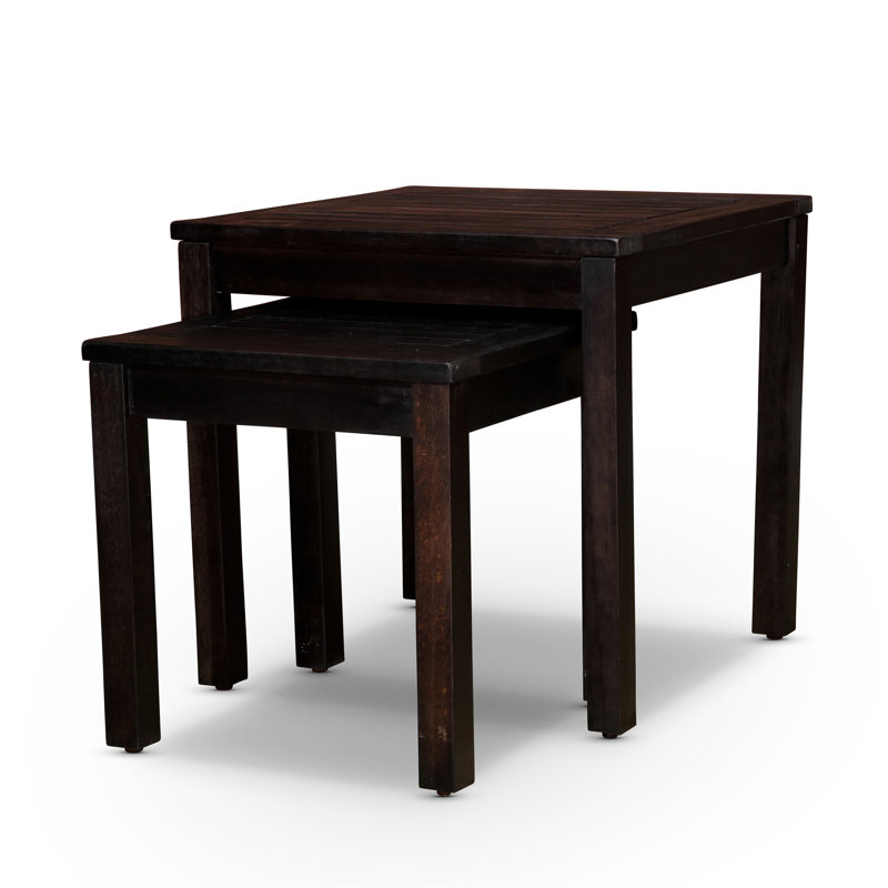 Versatile 2-Piece Eucalyptus Nesting Table Set For Outdoor Entertaining