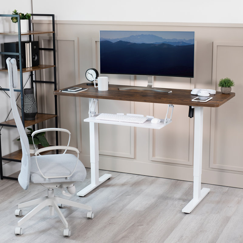 Desk Keyboard Tray/Drawer, White, 2.2" H x 26.8" W x 11" D
