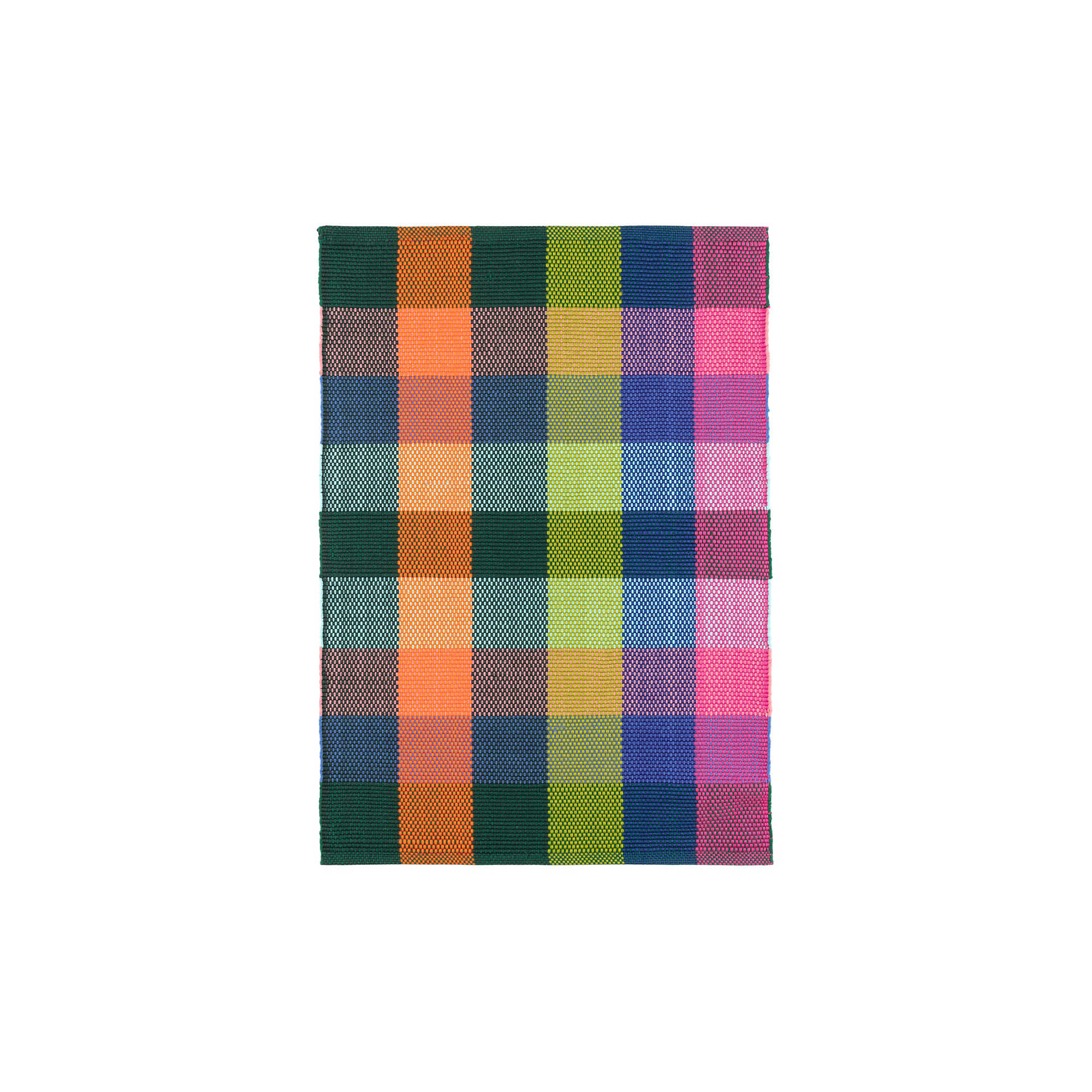 Happy Plaid Multi Handwoven Indoor/Outdoor Rug, Rectangle 8' x 10'