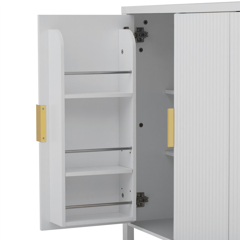 Armoire de rangement moderne 57,4 po, Blanc