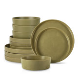 MODAN 12 Piece Stoneware Dinnerware Set - Service for 4