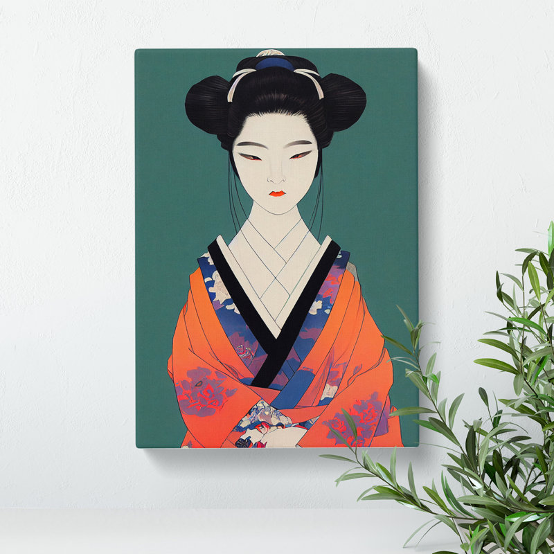 Vintage Geisha No.1 - Wrapped Canvas, 50cm H x 35cm W x 3cm D
