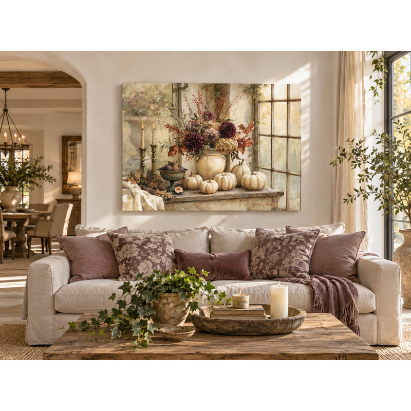 «Autumn Window Garden», art mural sur toile tendue, L 48 po x H 36 po x P 1,5 po