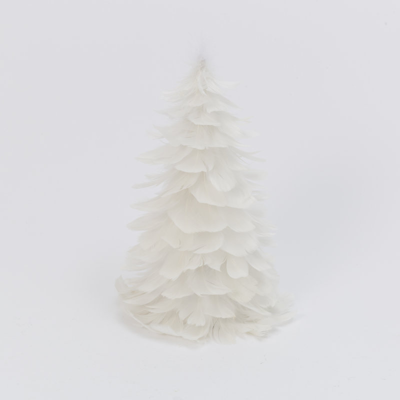 Glowing 12 in H White Feather Tree