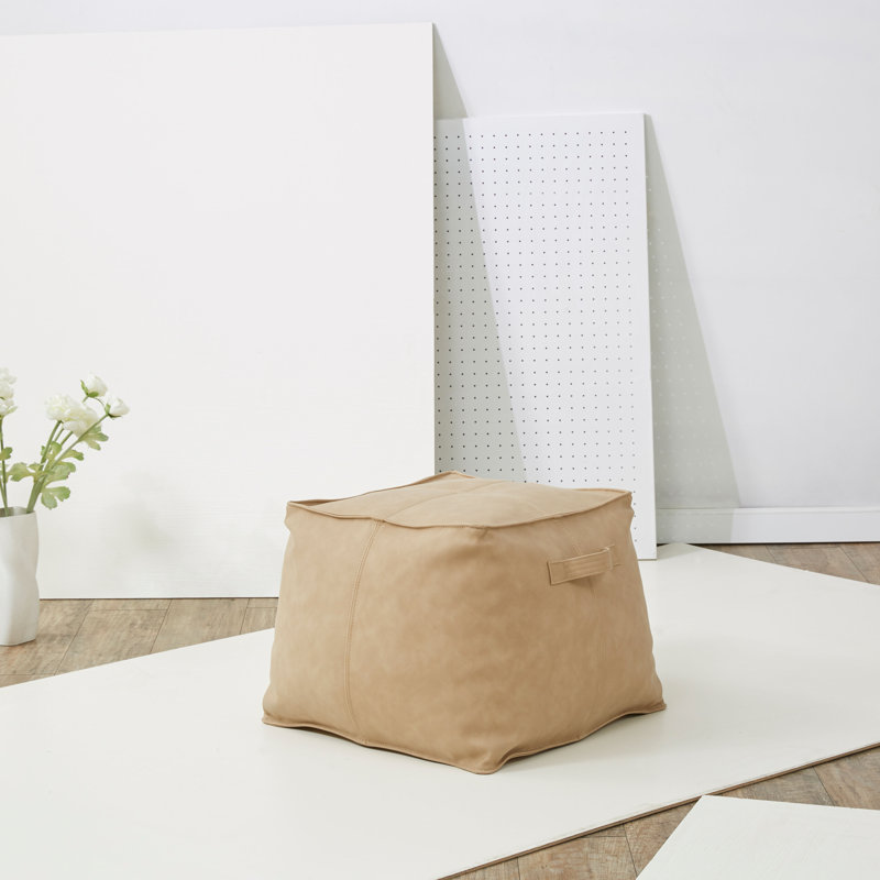 Repose-pieds en cuir Cabren, Cuir camel végétalien