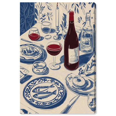 «Dinner I», reproduction d'art sur toile par Art Remedy, galerie tendue, 20 x 30