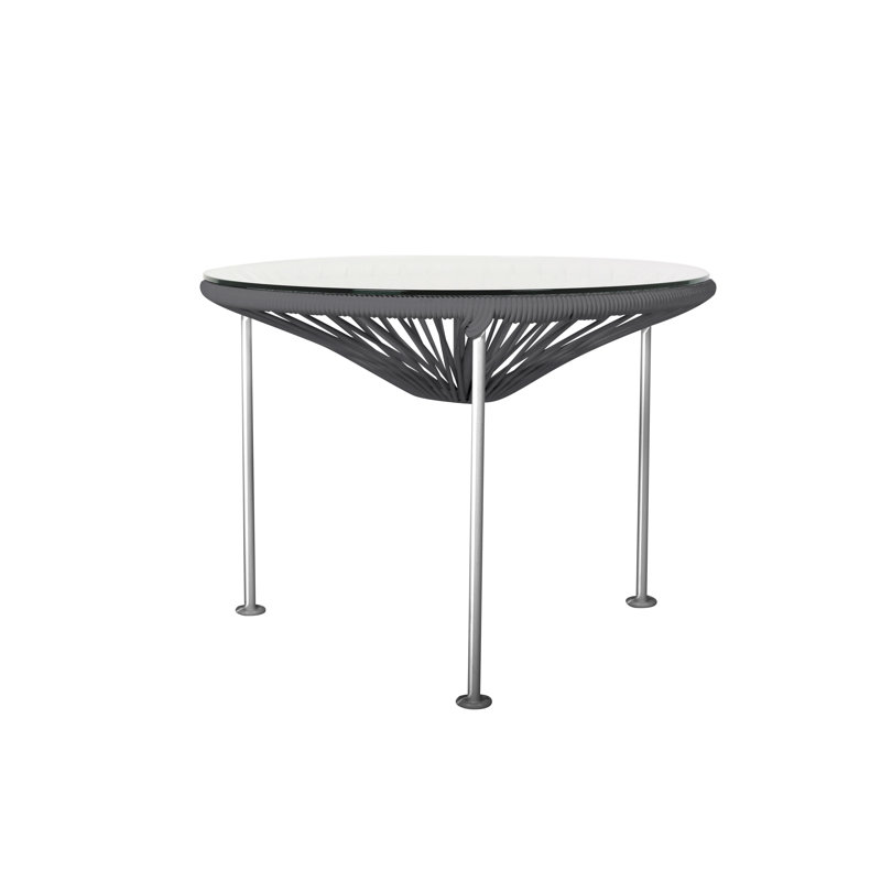 Zicatela Indoor Handmade Coffee Table, Gray, Chrome