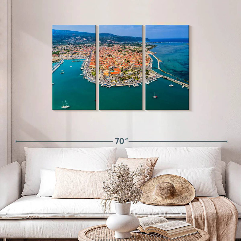 Lefkada Aerial View, 28" H x 45" W