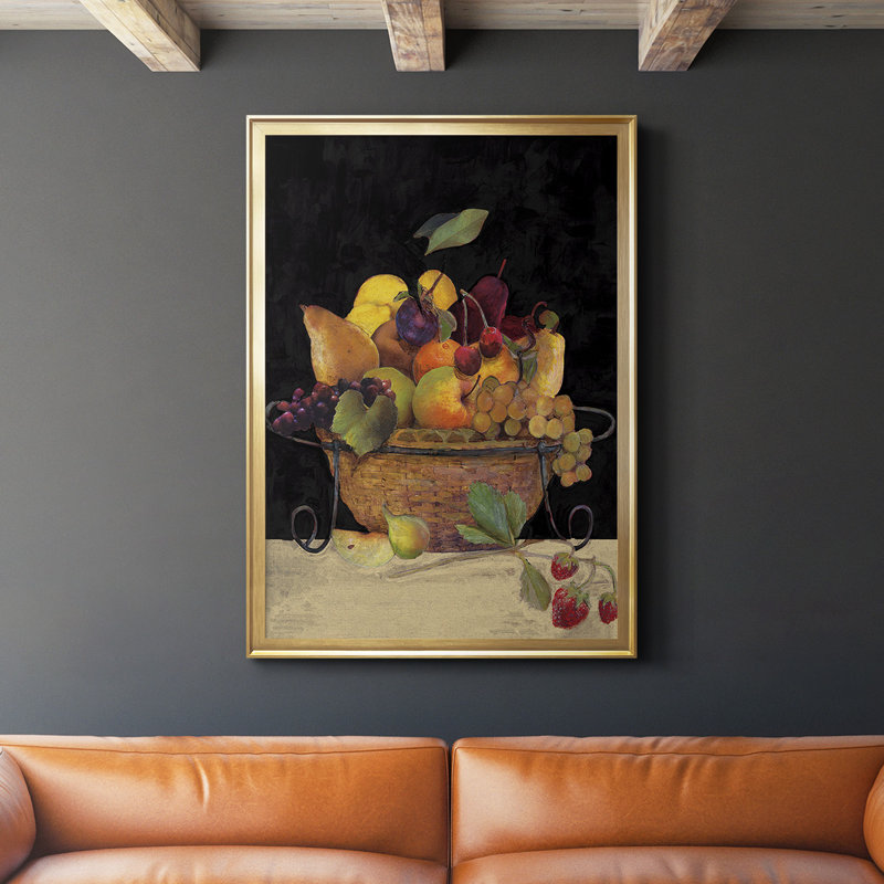 Fruit Basket II Revisit, toile encadrée de qualité supérieure - prête à être accrochée, Cadre doré, L 26,5 po x H 36,5 po