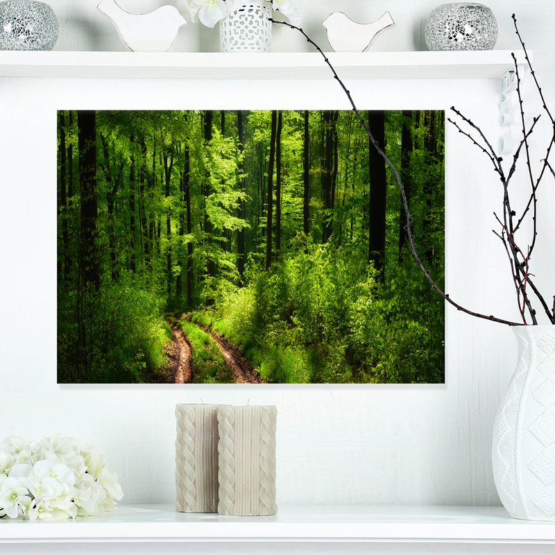 Green Forest Landscape Wrapped Canvas Print, 12" x 20"