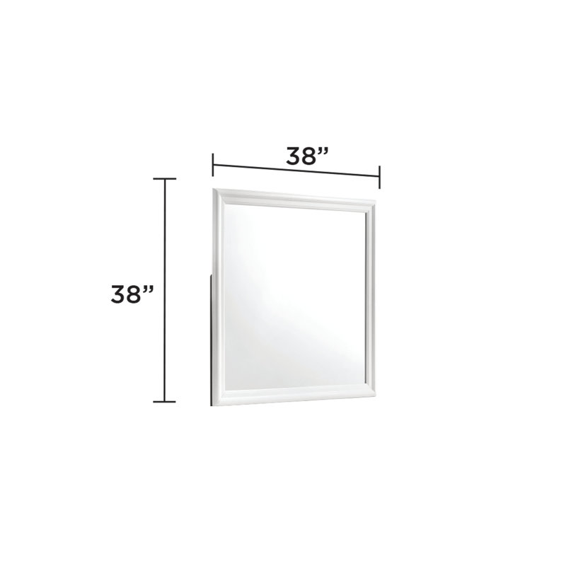 Mylhana Wood Flat Mirror, White