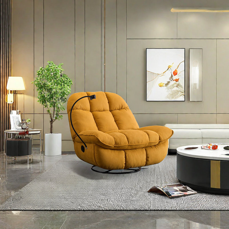 Thavy Upholstered Recliner, Yellow