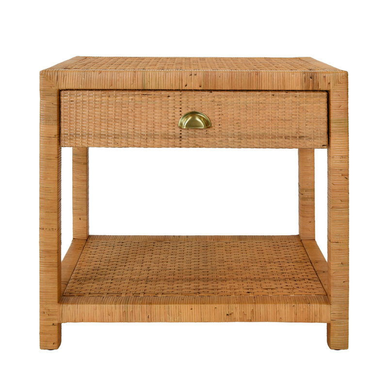 Reed End Table with Storage