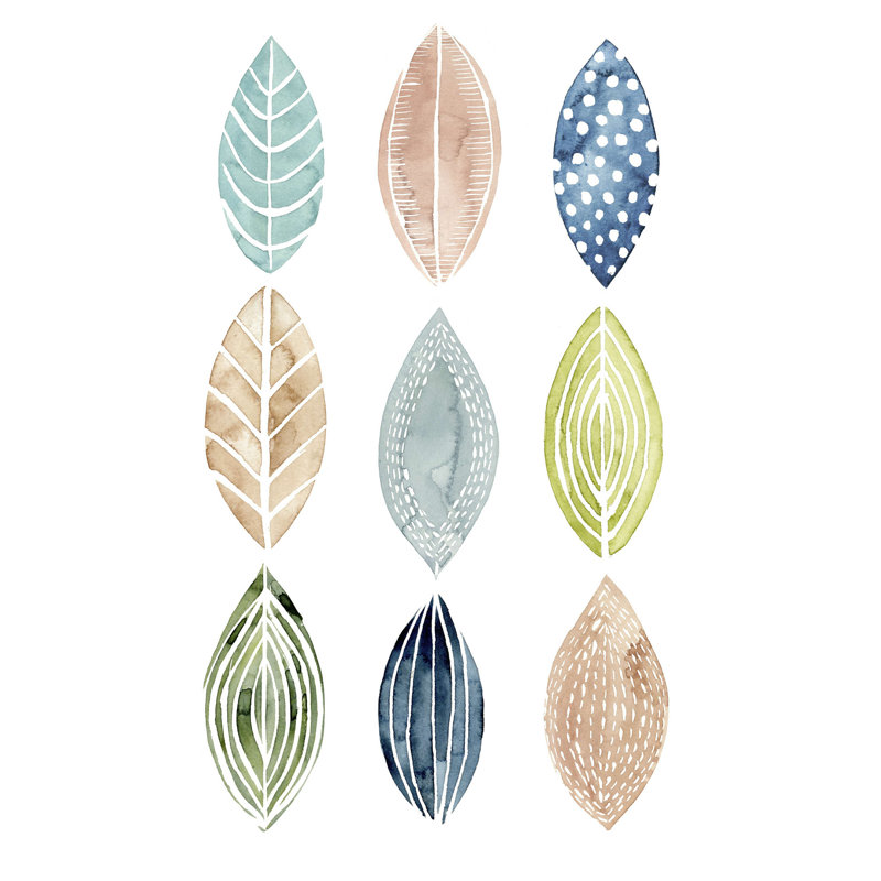 Motif de feuilles II, H 12 po x l 8 po