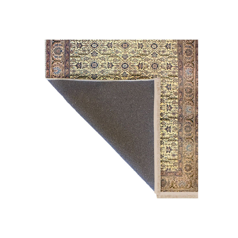 Tapis décoratif beige à motif tissé traditionnel, Rectangle 3'3" x 4'11" Rug Pad Included