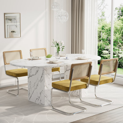 Modern Oval Pedestal Dining Table Sets