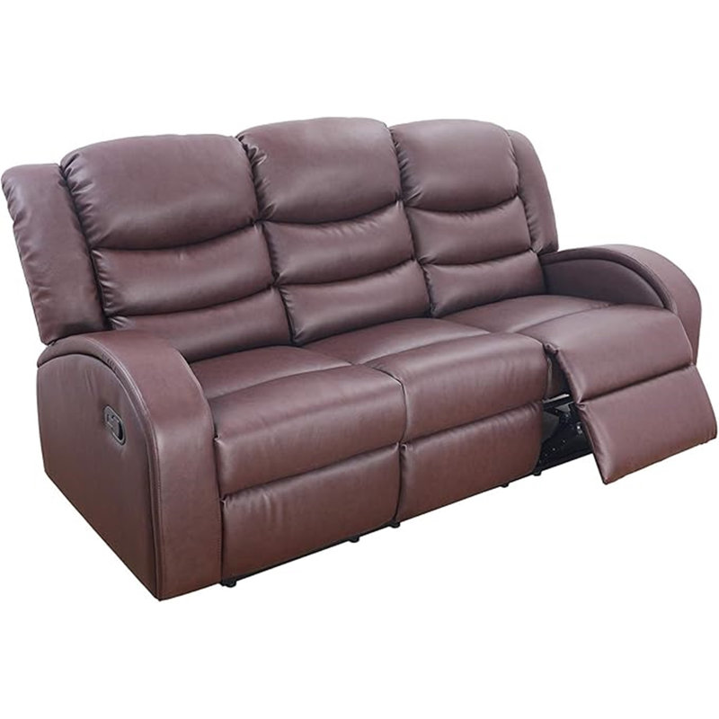 Hodgin 72.5'' Faux Leather Reclining Sofa, Brown
