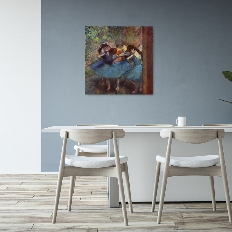 Dancers In Blue, C.1895 Classic Contemporary Spring Wall Art Print by Edgar Degas - Wrapped Canvas Print