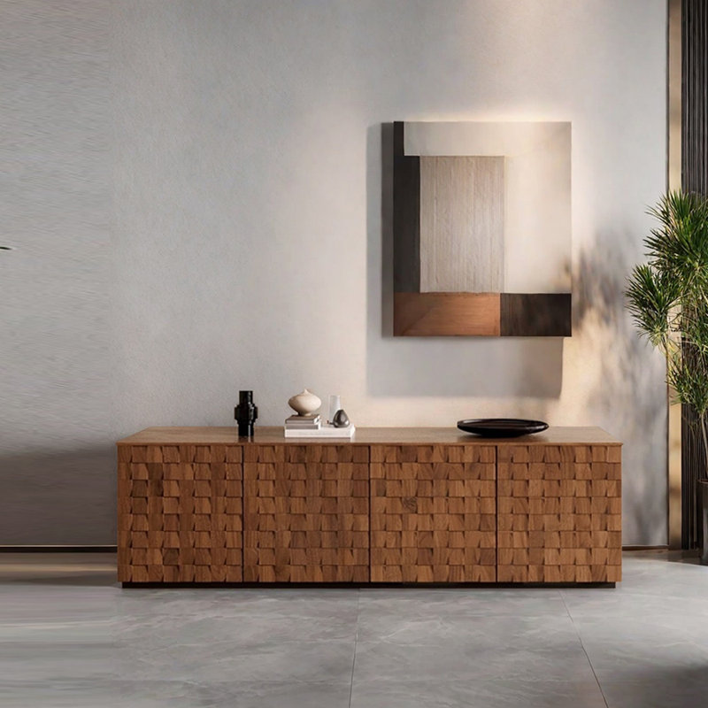 Meuble télé au design rétro et unique, H 25,59 po x L 62,99 po x l 15,74 po