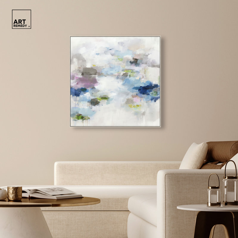 «Cloud Drift I», reproduction d'art sur toile encadrée par Art Remedy, cadre argenté, 40 x 40, H 41 po x l 41 po