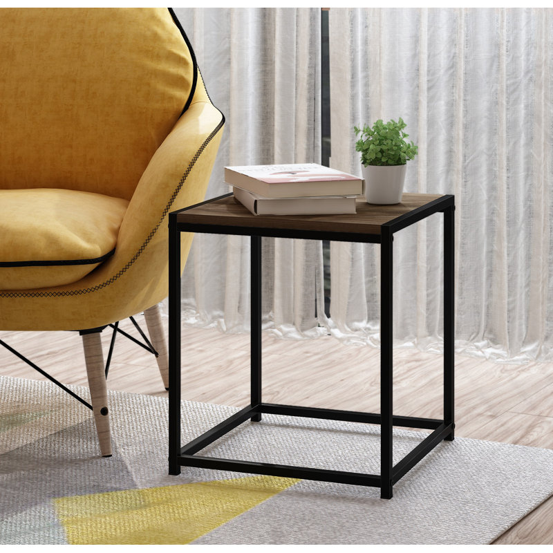 Mistry End Table, Columbia Walnut, Black