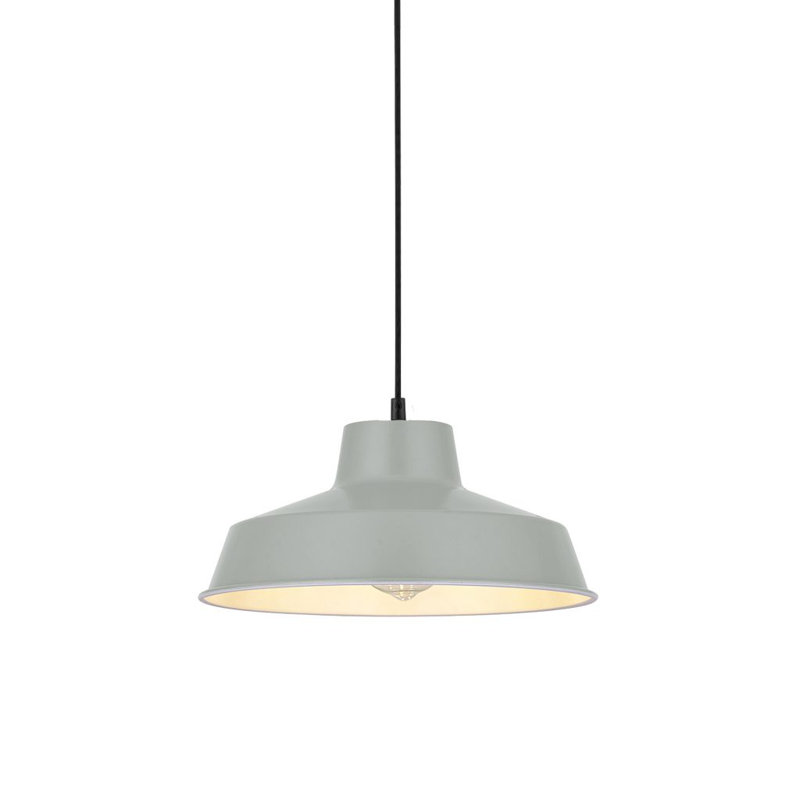Pluto 12cm H Metal Bowl Pendant Shade ( Screw On ), Soft Grey
