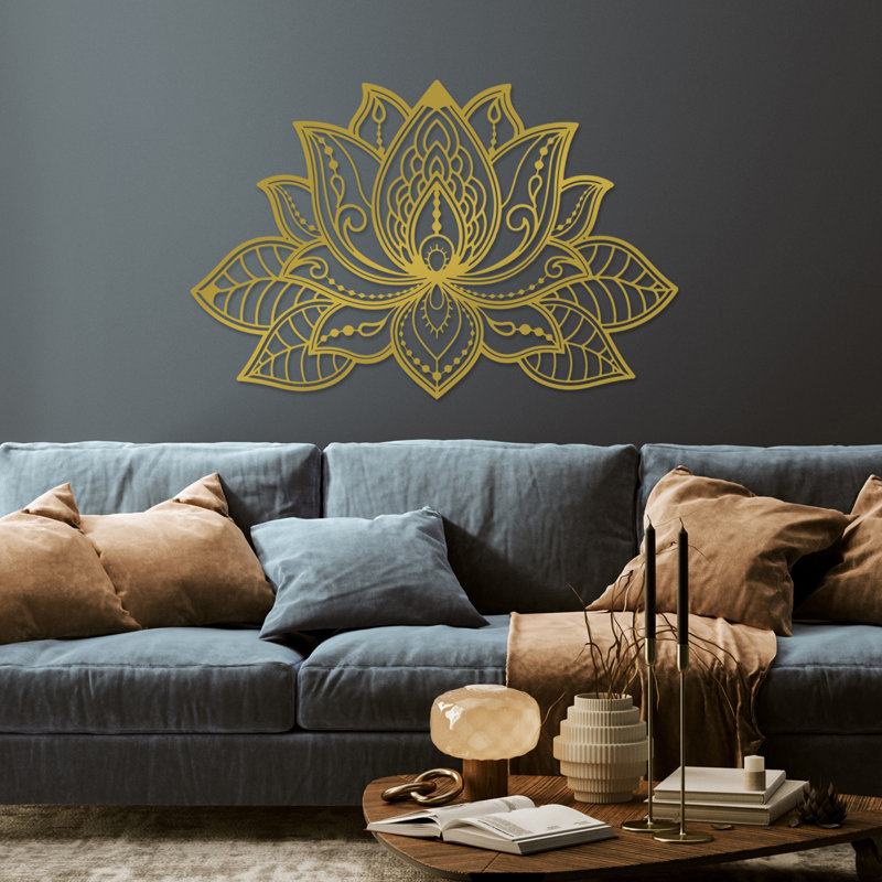 Elegant Gold Decorative Metal Wall Accessory, 35.8 x 23.2 inches | 100% Metal Construction, Thickness: 0.06 inches | Lightweight at 2.6 lbs, Easy to Hang | Perfect for Home Décor & Modern Interiors