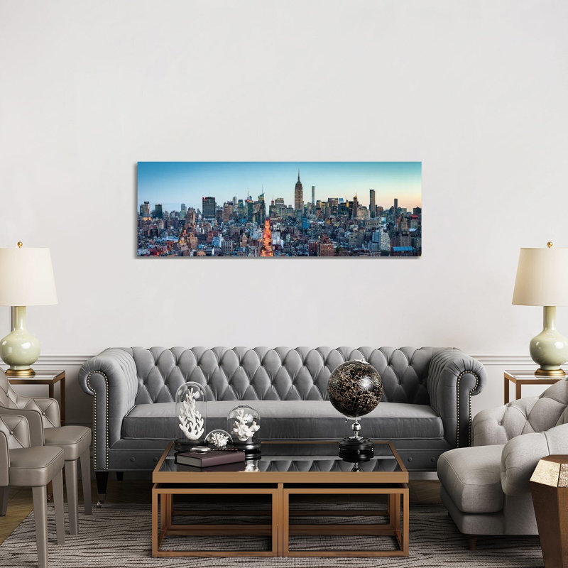 Midtown Manhattan Skyline Panorama At Dusk by Jan Becke - Wrapped Canvas Panoramic Print, 152.4 cm H x 50.8 cm W x 1.91 cm D