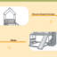 Lit simple superposé au dessus d'un lit double avec glissade, lit maison avec glissade-650561111